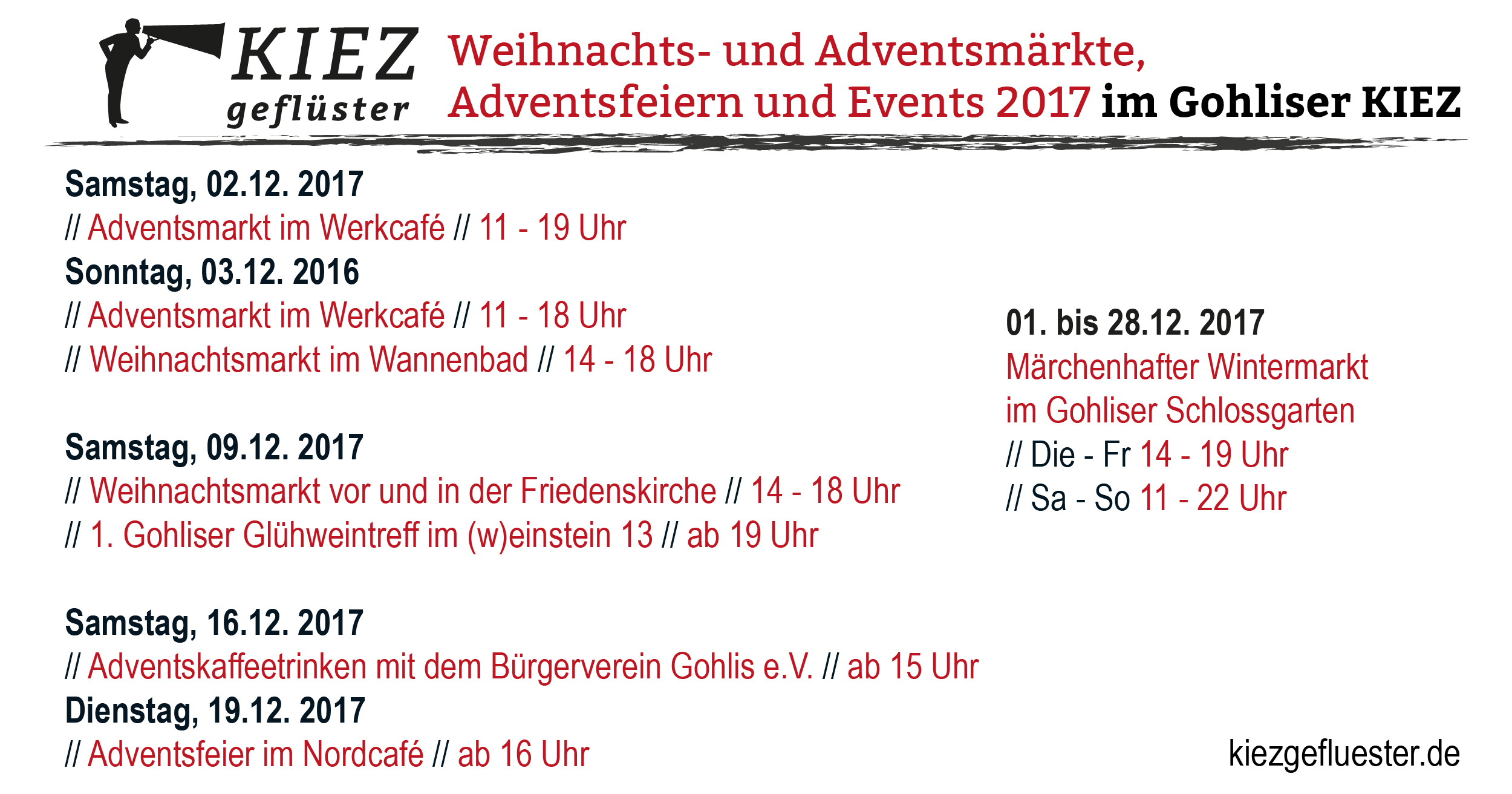 Advents- und Weihnachtsmärkte im Gohliser KIEZ 2017