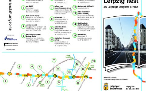 Überblick Veranstaltungsorte für das Lesefestival Leipzig liest an Leipzigs längster Straße 2019